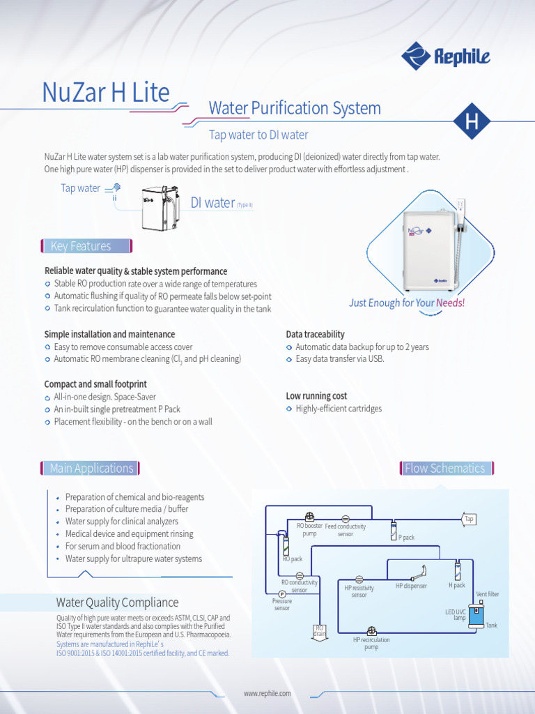 Brochure NuZar H Lite | PDF | Purified Water