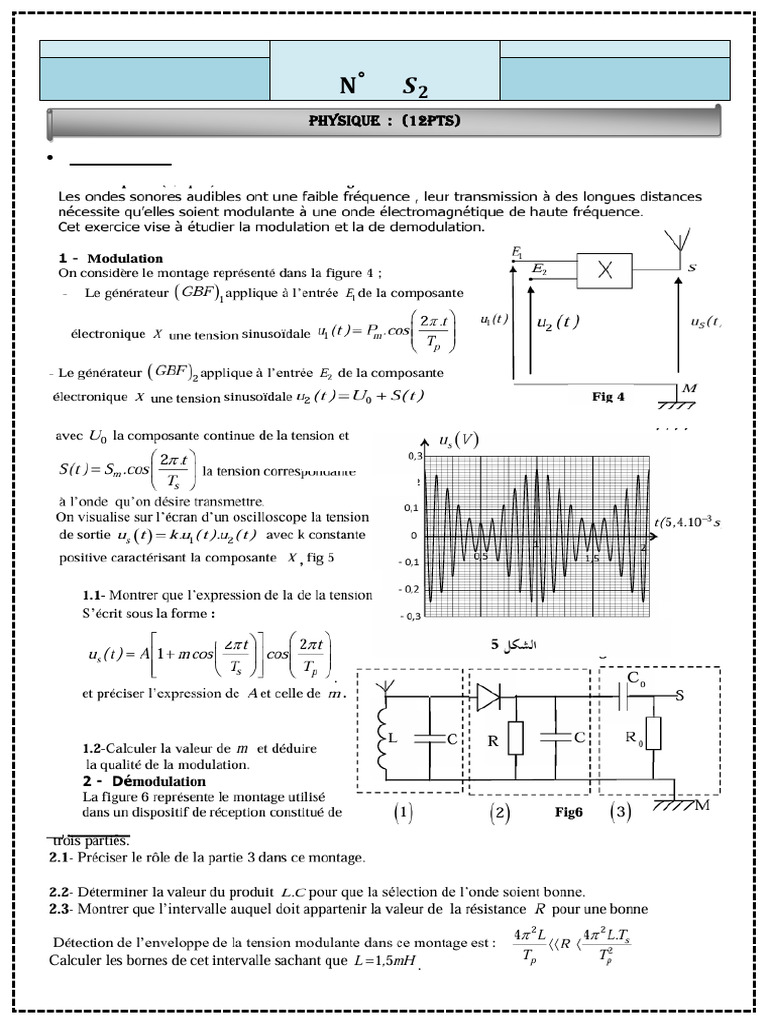 Devoir à maison 1 S22BAC PC 2026 - | PDF | Physique | Sciences physiques