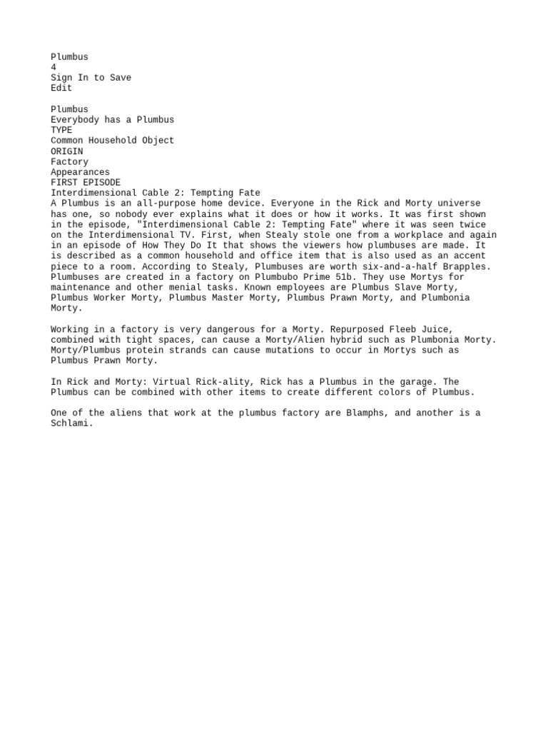 Grabble, a nice detailed summary about the plumbus | PDF