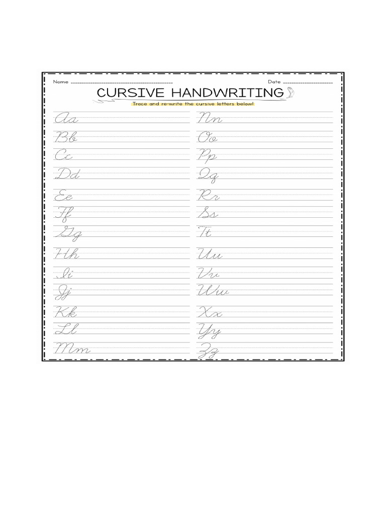 Printablee.com Cursive Handwriting Fonts 406539.Png | PDF