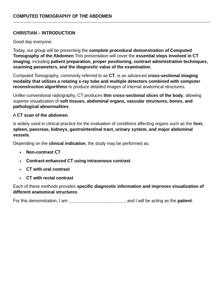 Computed Tomography of The Abdomen Demo Study Notes | PDF | Ct Scan ...