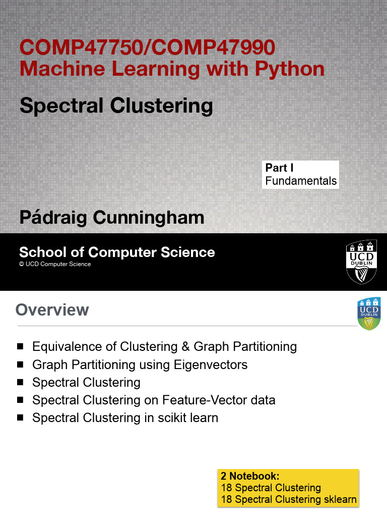19 - Spectral Clustering | PDF | Combinatorics | Machine Learning