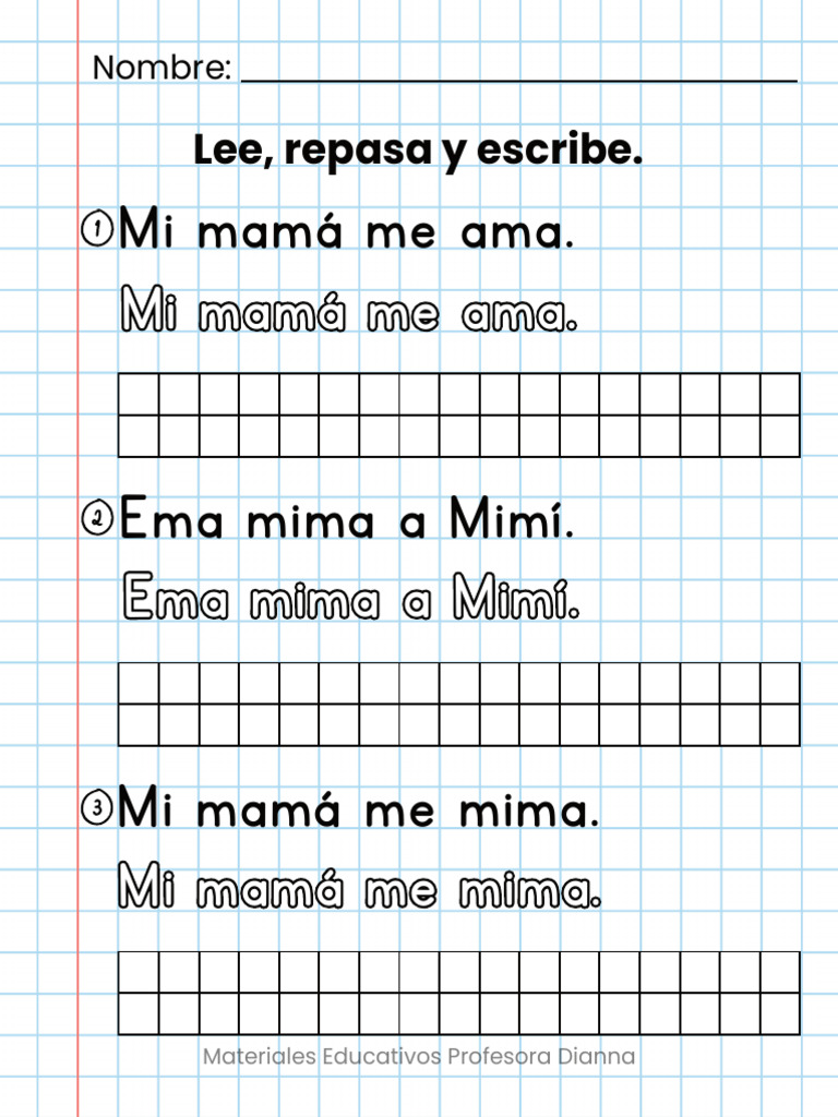 Lee, Repasa y Escribe | PDF