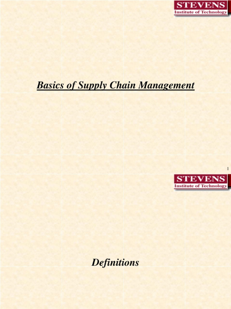 Basics of Supply Chain | PDF