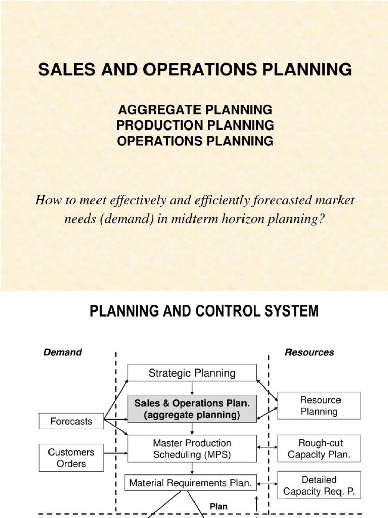 Sales and Operations Planning (Aggregate Planning) | PDF