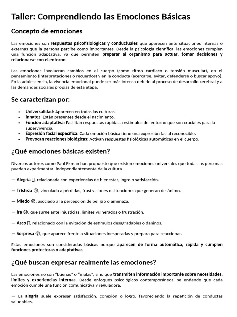 Taller de Emociones | PDF | Las emociones | Ira
