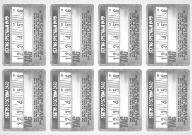 City of Mist - Printable Status Cards | PDF
