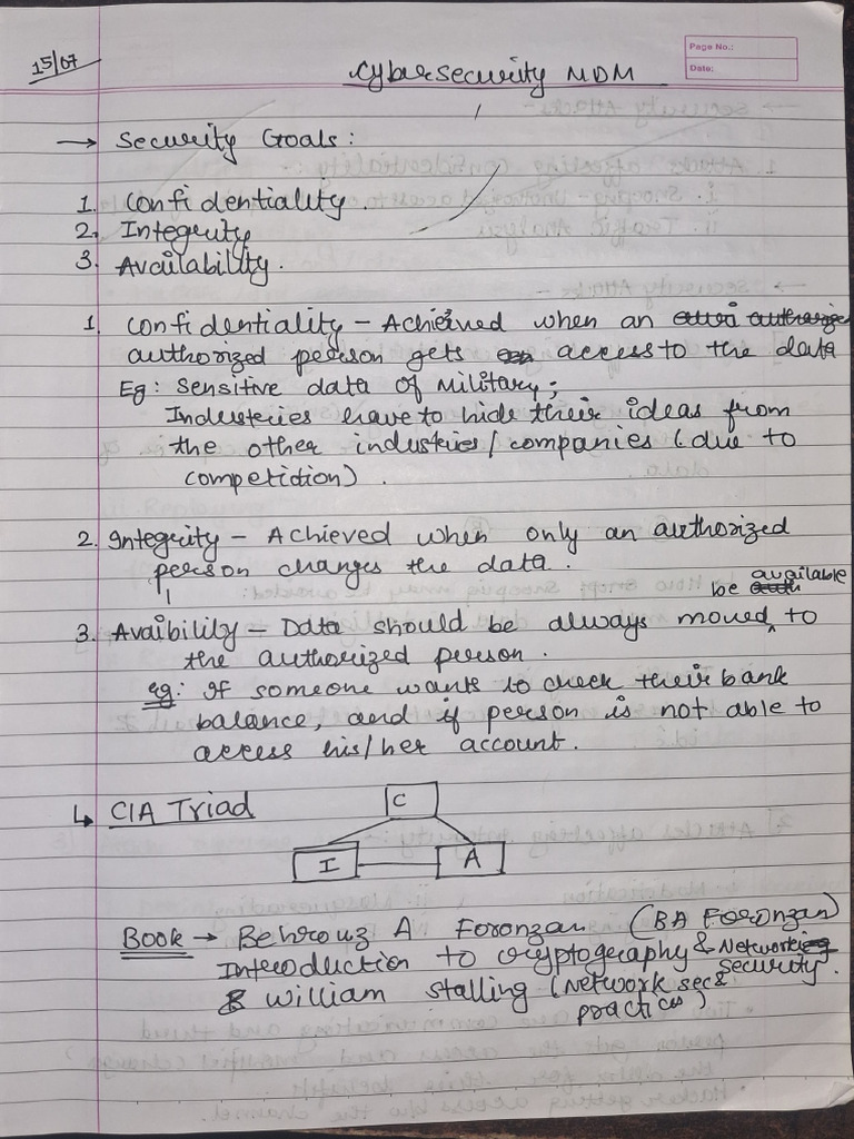 Cybersecurity Chapter 1 Notes | PDF