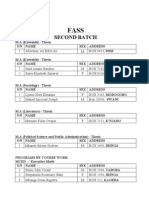 Faculty of Arts and Social Sciences Second Batch 2012