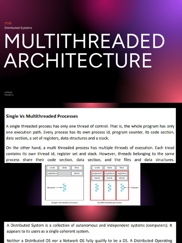 Multithreaded Architecture | PDF | Thread (Computing) | Process (Computing)