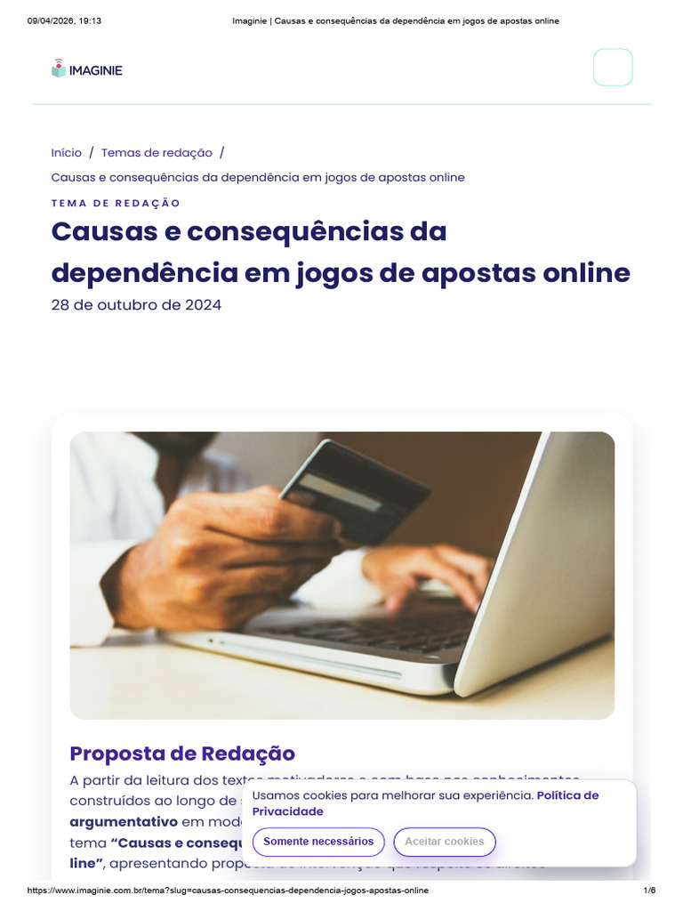 Imaginie _ Causas e Consequências Da Dependência Em Jogos de Apostas ...