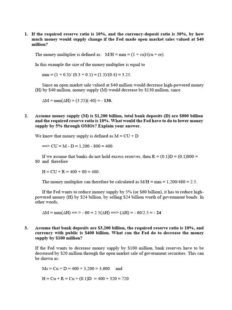 Key Practice set Multiplier model and Money Market | PDF | Balanced ...
