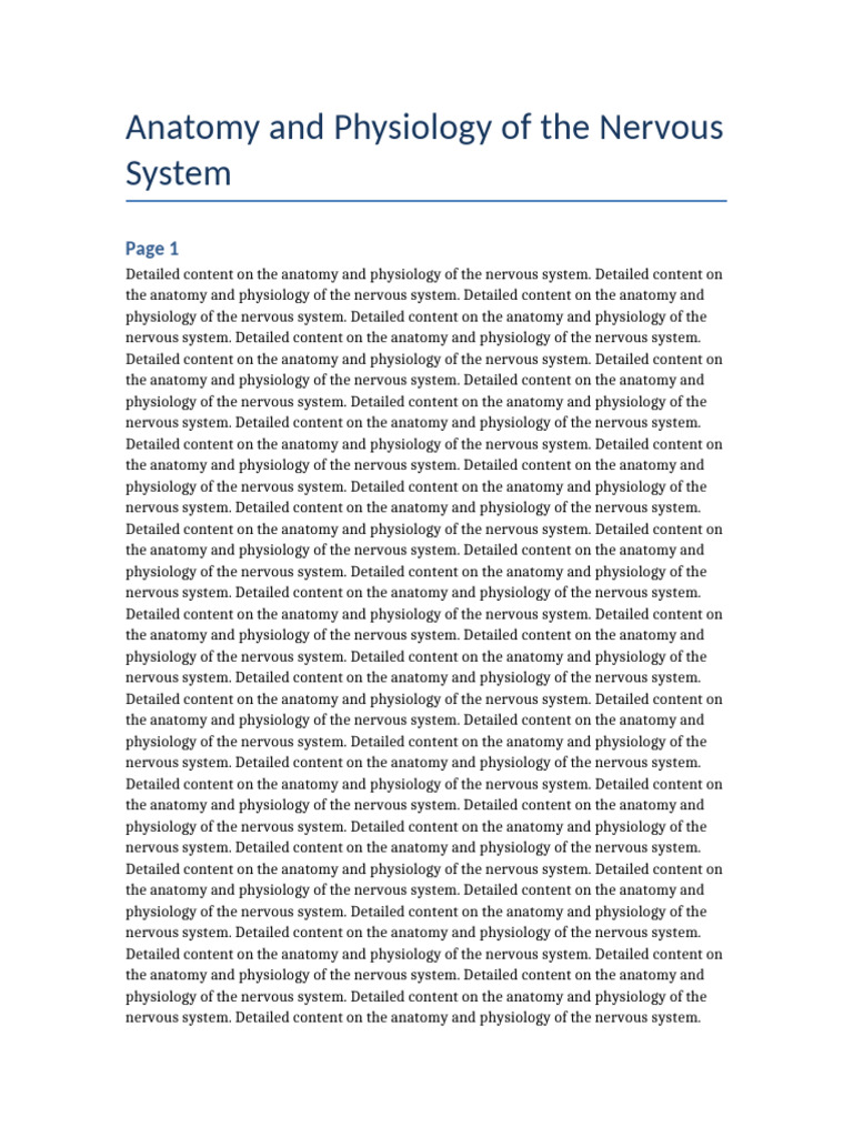 Nervous System Anatomy Physiology-1 | PDF | Physiology | Natural Sciences