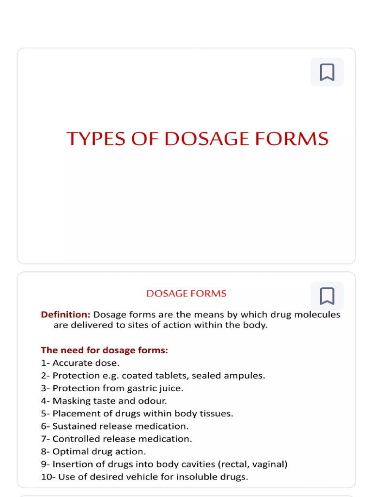 Types of dosage form | PDF
