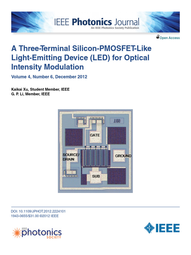 A Three-Terminal Silicon-PMOSFET-Like Light-Emitting Device LED for ...