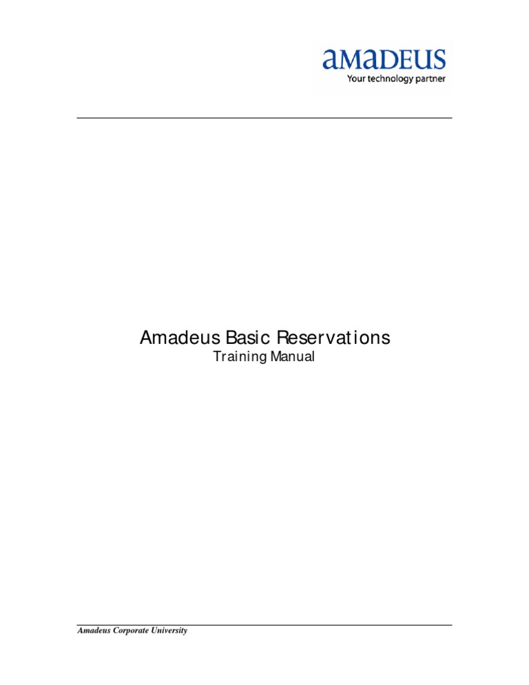 Amadeus Basic Reservations Manual | PDF