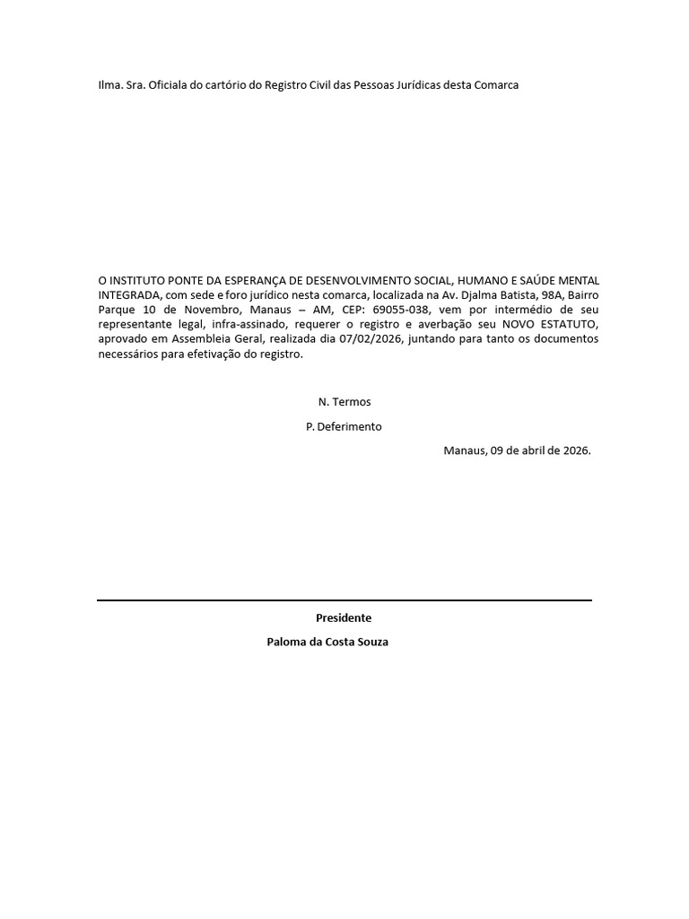 REQUERIMENTO CARTÓRIO | PDF