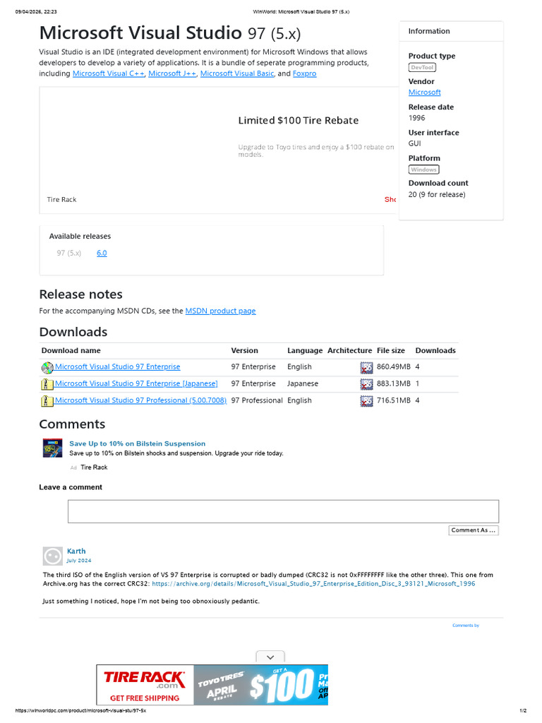 WinWorld - Microsoft Visual Studio 97 (5.x) | PDF | Operating System ...