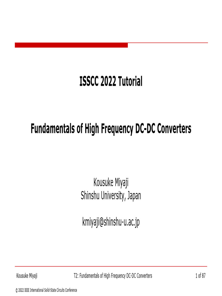 Fundamentals of High Frequency DC-DC Converters | PDF | Electrical ...