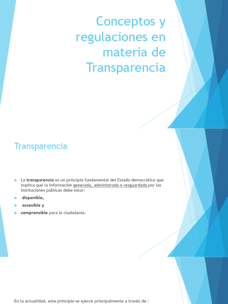 9)Conceptos y regulaciones Transparencia (1) | PDF | Leyes de libertad ...