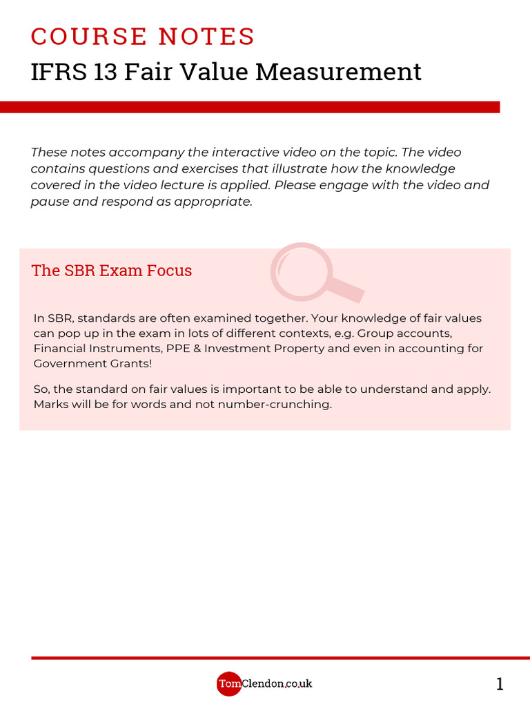 2.1 IFRS 13 Fair Value Measurement | PDF | Fair Value | International ...