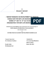 Market research report on recruitment of financial consultants for HDFC Life Insurance