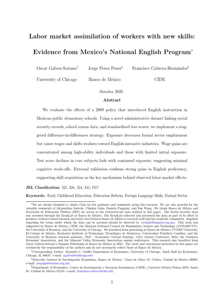 Labor Market Assimilation of Workers With New Skills | PDF | Employment ...