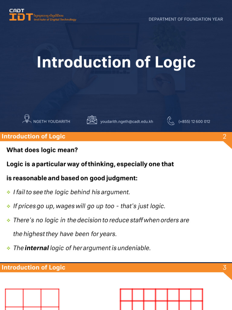 Introduction to logic 2026 | PDF