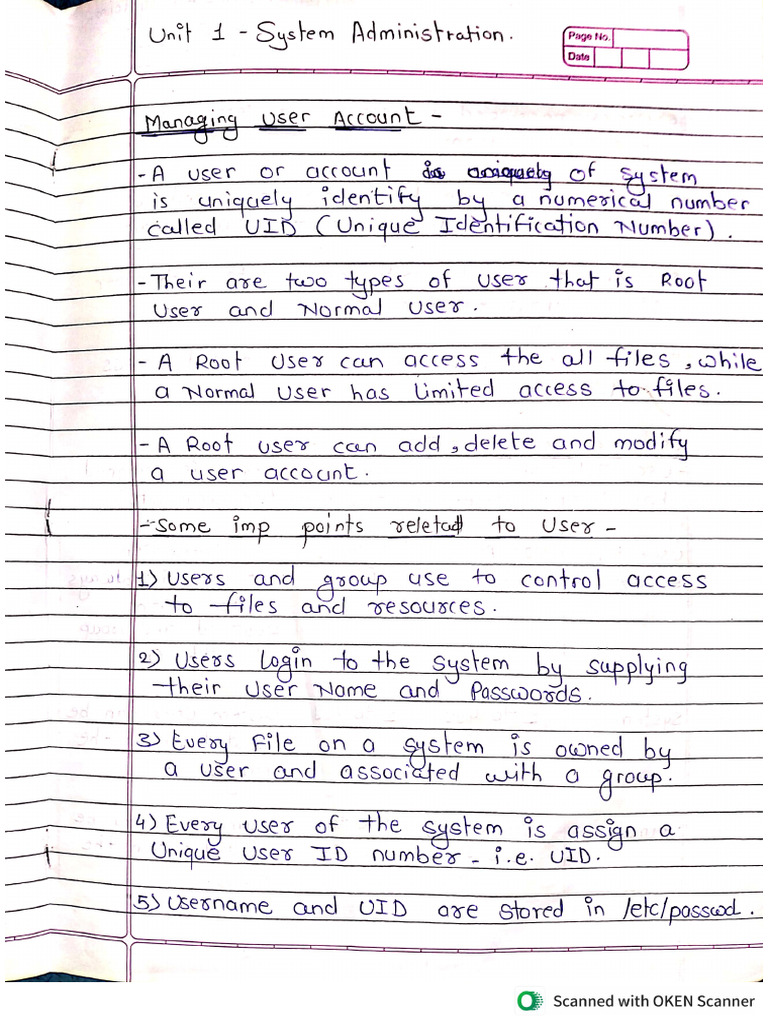 Handwritten Linux Notes Units 1&2 | PDF