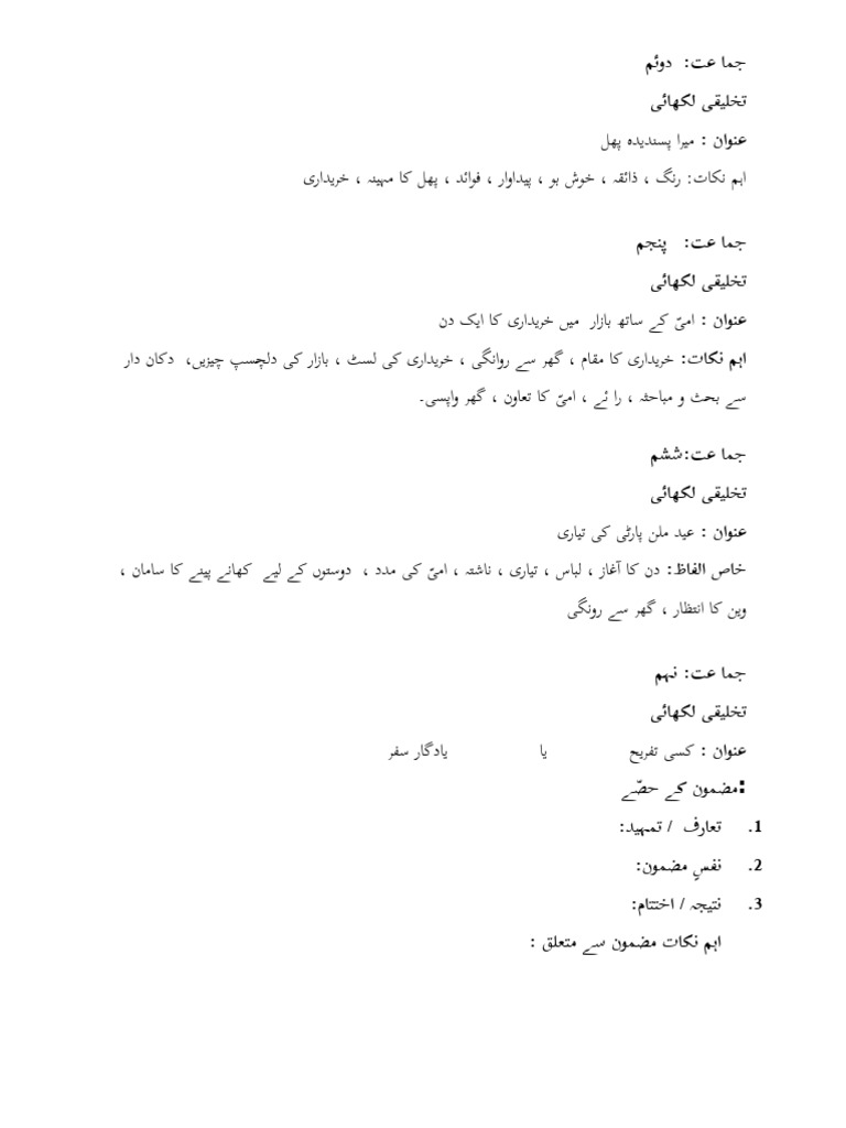 Urdu Syllabus | PDF