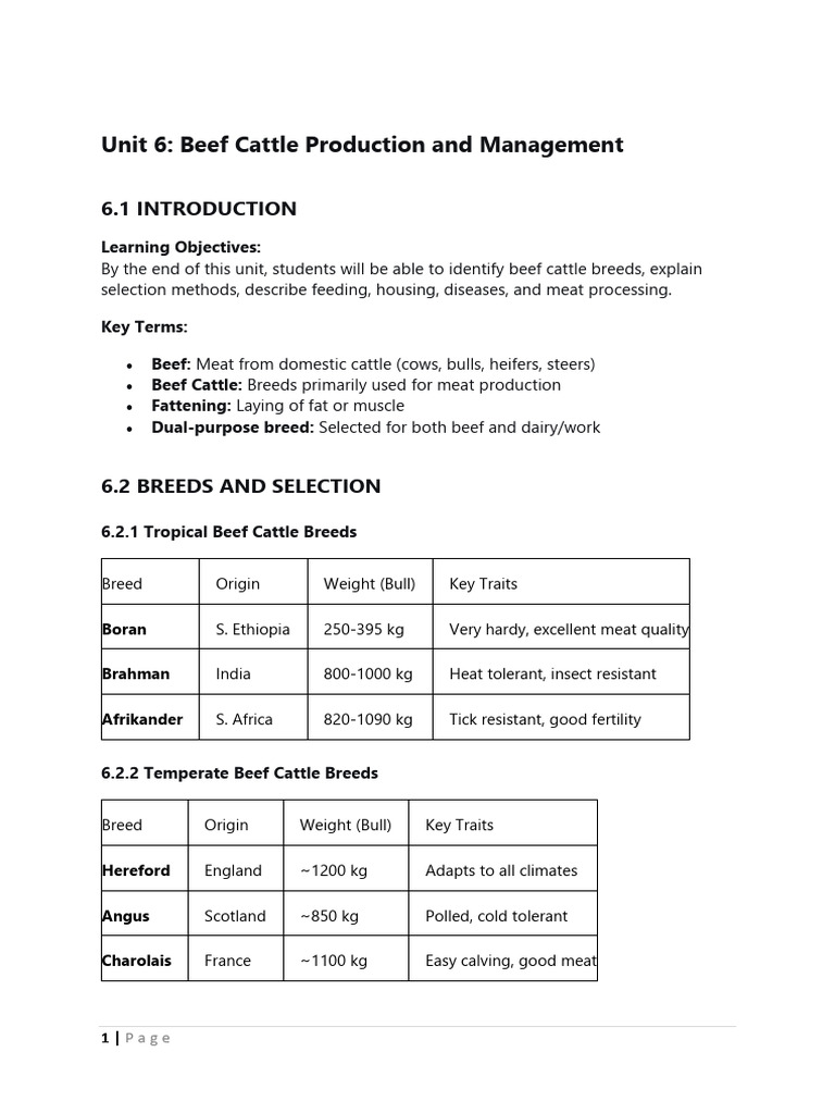 Agriculture Livestock Lecture Note | PDF | Sheep | Cattle