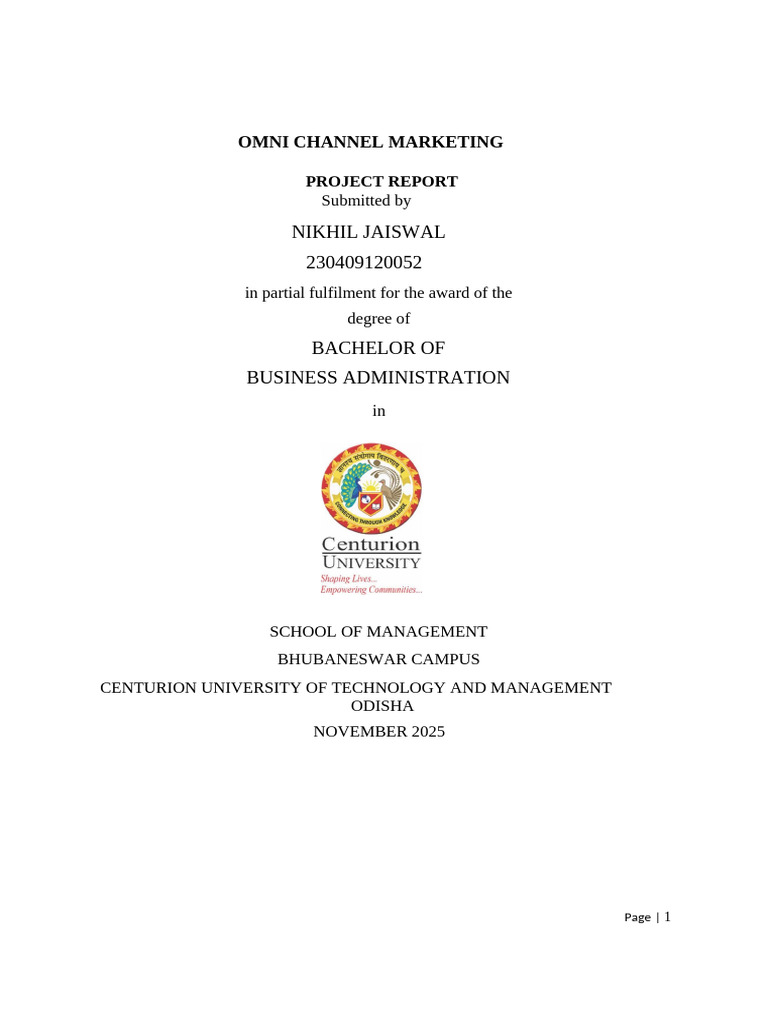 Nikhil Sdm Report | PDF | Marketing | Customer Experience
