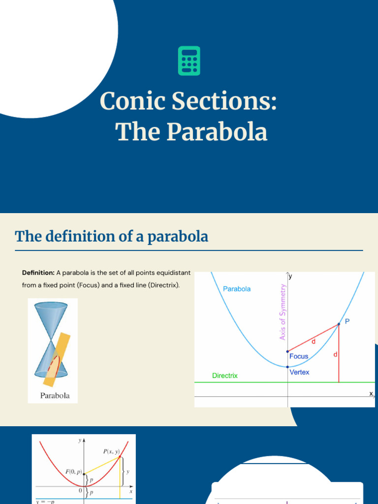 Math 10A Conic Sections Parabola | PDF | Manifold | Euclidean Plane ...