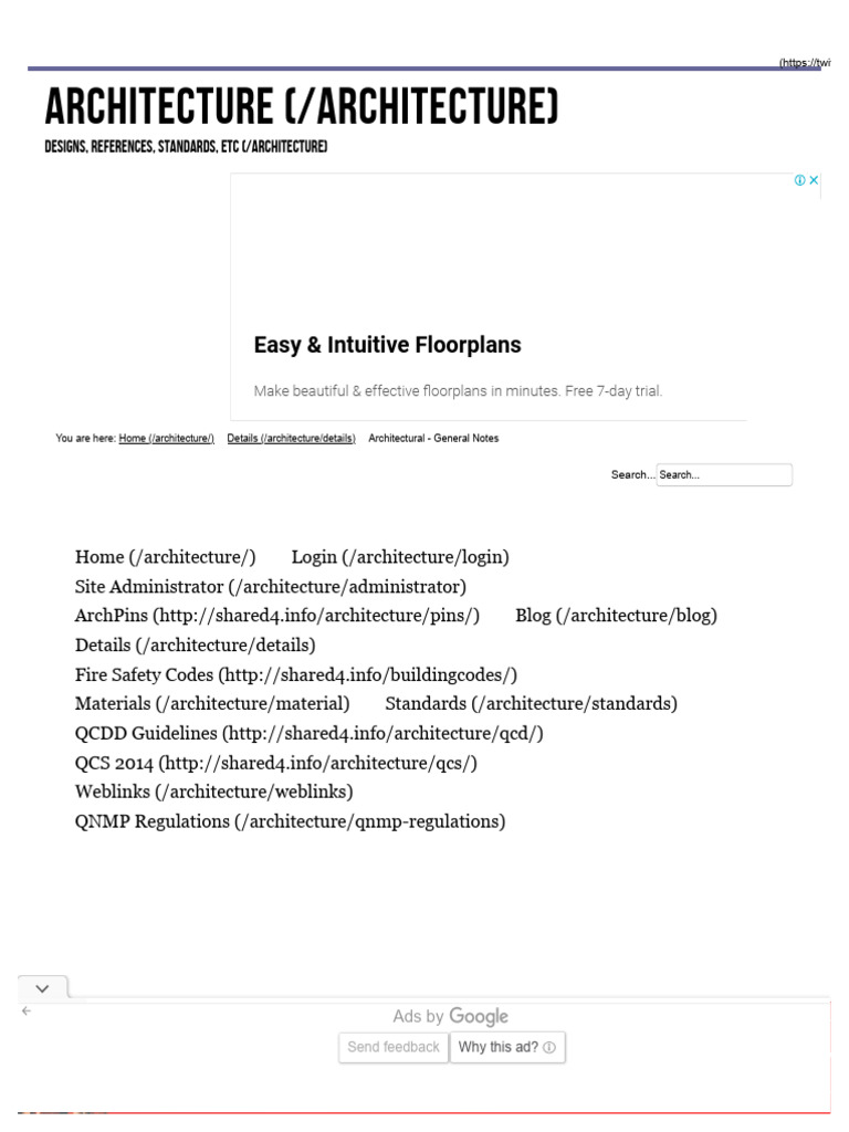 Architectural - General Notes | PDF | Wall | Thermal Insulation