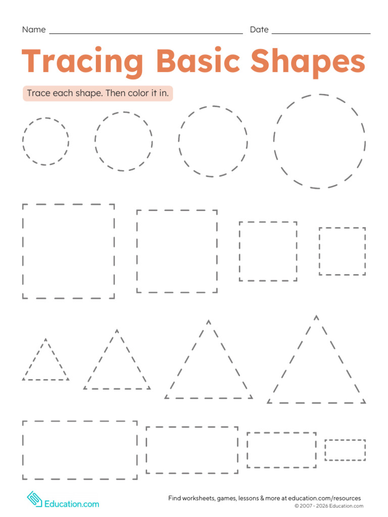 Tracing Basic Shapes | PDF