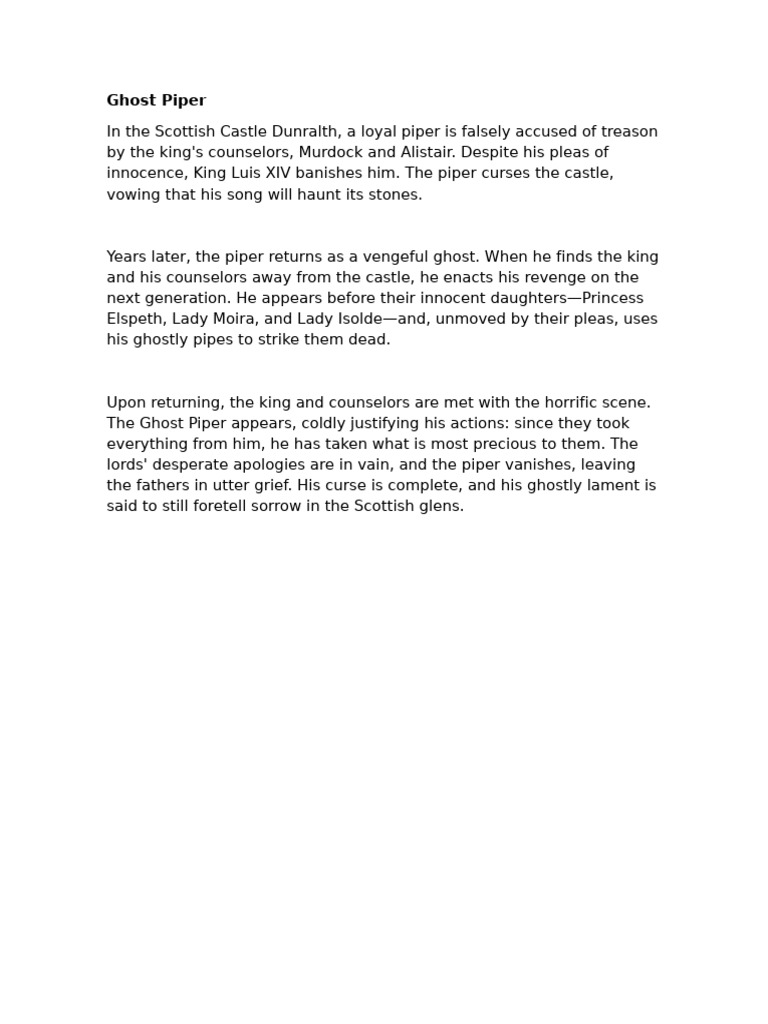 Ghost Piper Synopsis | PDF