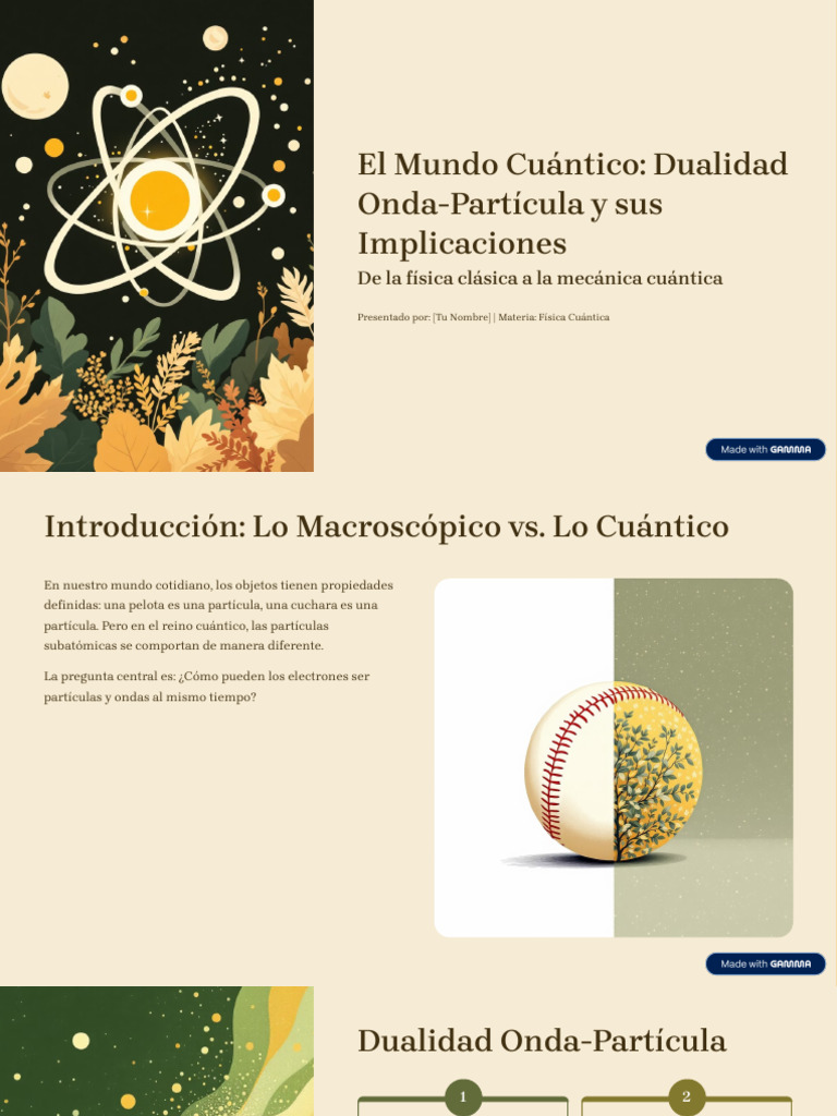 El Mundo Cuantico Dualidad Onda Particula y Sus Implicaciones | PDF ...