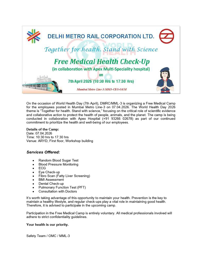 DMRC Health Camp Pamphlet 2026 | PDF