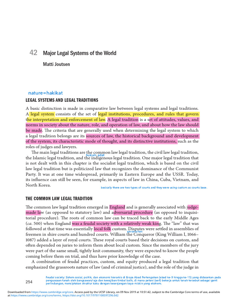 Major Legal Ssystem of the World | PDF | Sharia | Common Law