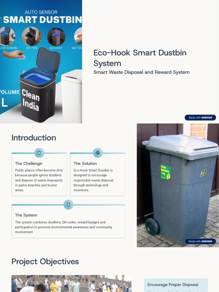 Eco Hook Smart Dustbin System | PDF | Qr Code | Waste Management