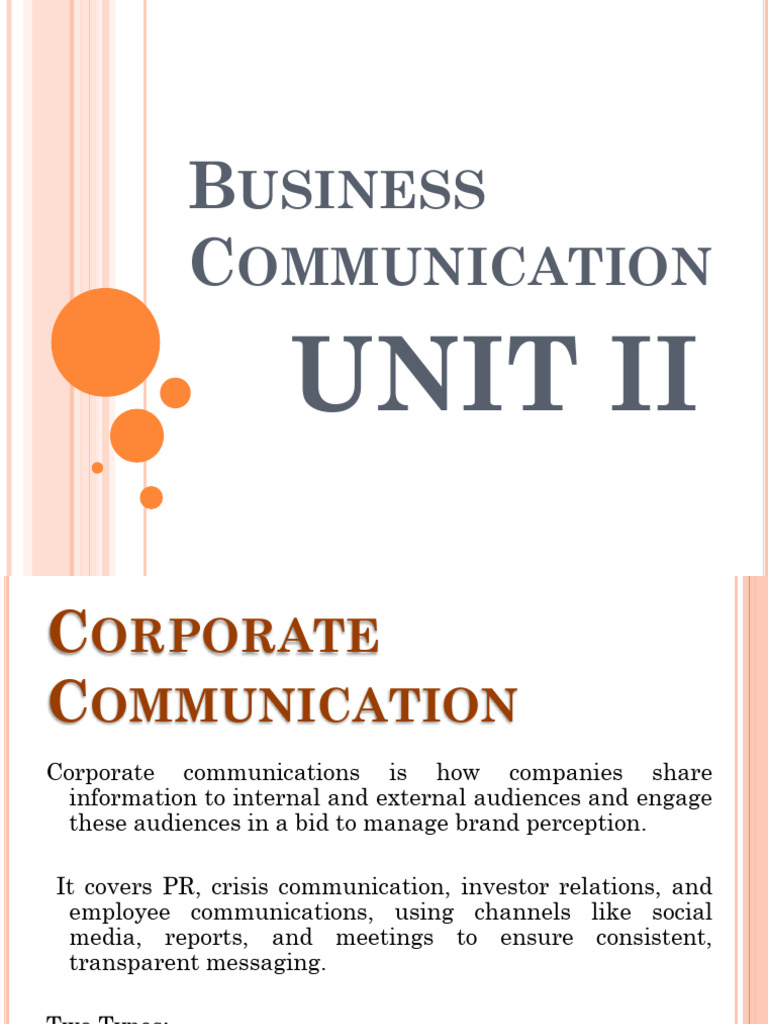 Business Communication - Unit II for Students | PDF | Nonverbal ...