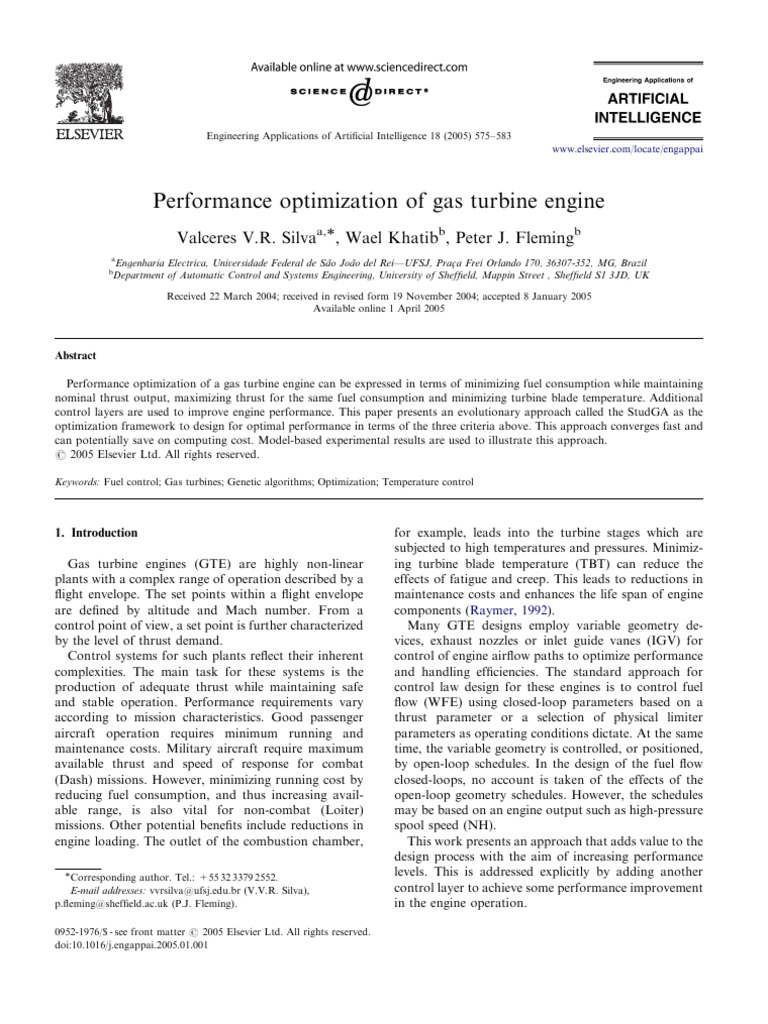 1-s2.0-S0952197605000023-main | PDF | Mathematical Optimization | Engines