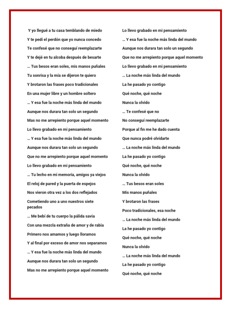 La Noche Mas Linda Del Mundo | PDF