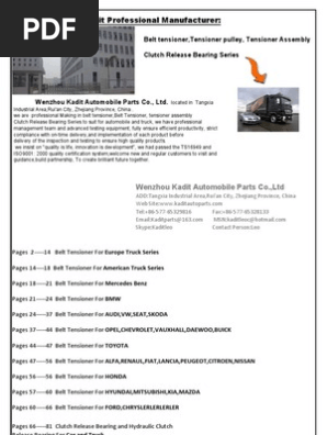 Clutch Release & Belt Tensioner Catalog | PDF | Business