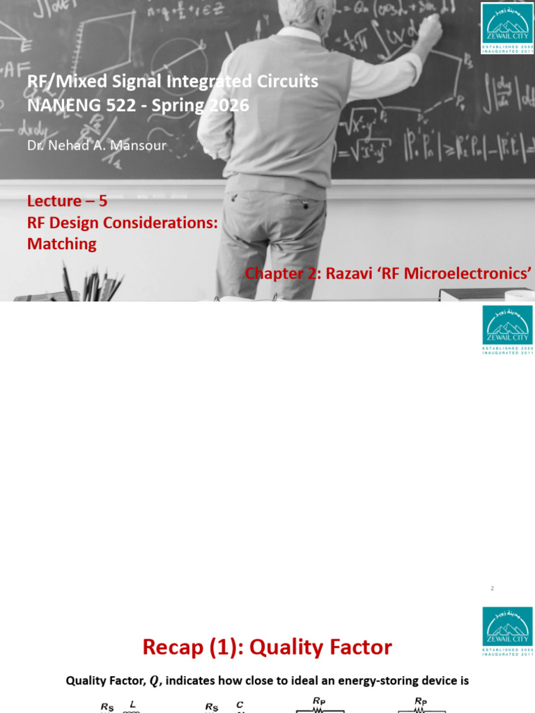 Lecture 5 _ RF Design Consideration_Matching | PDF | Electrical ...