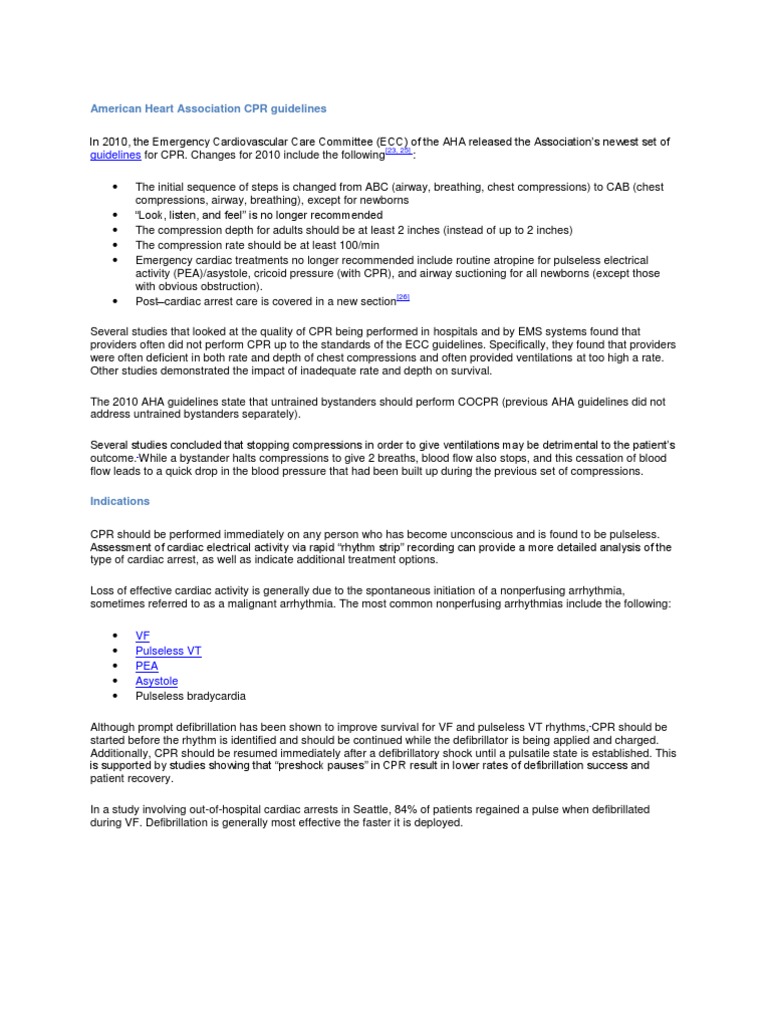 American Heart Association CPR Guidelines | Cardiopulmonary ...