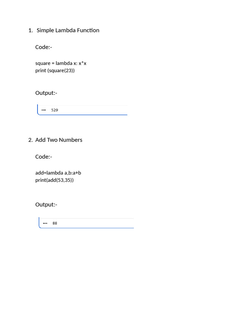 Simple Lambda Function | PDF