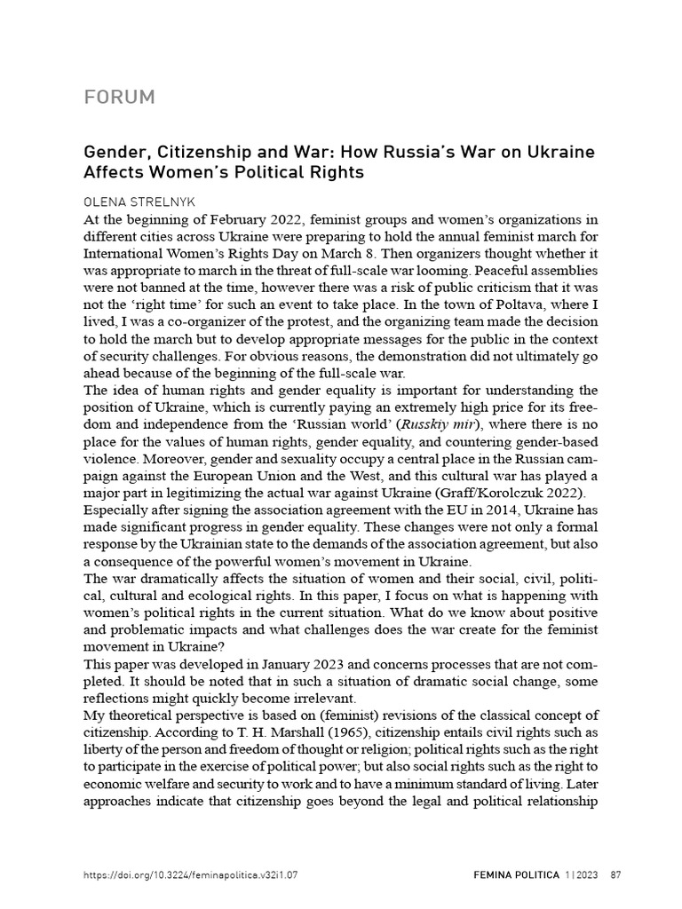 Gender, Citizenship, and War | PDF | Gender Studies | Feminism