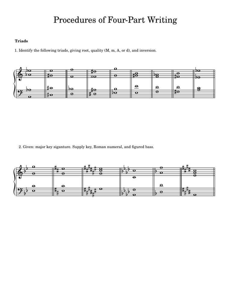 Procedures of Four-Part Writing | PDF