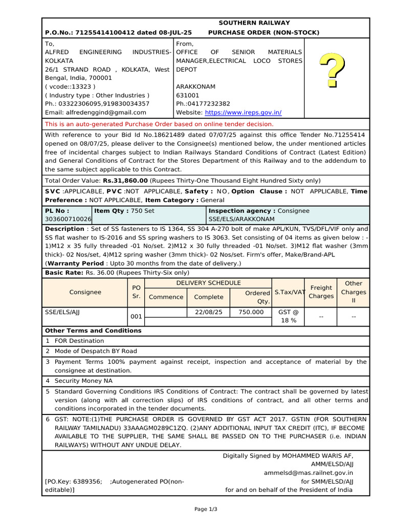 71255414100412_STEEL BOLT | PDF | Receipt | Business